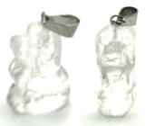 Kryształ Pes przywieszek naturalny kamień, ręcznie szlifowana figurka 1,8 x 2,5 x 8 mm, kamień kamieni