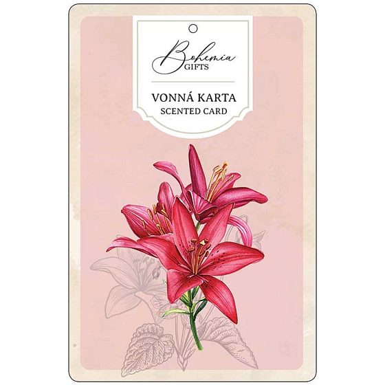 Bohemia Gifts Aromatyczna karta zapachowa czerwone kwiaty delikatny i świeży zapach 10,5 x 16 cm