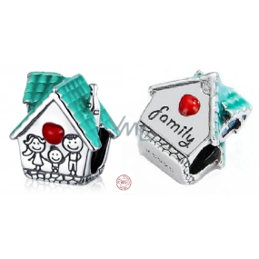 Zawieszka ze srebra próby 925 Dom, gdzie mieszka miłość, koralik do bransoletki rodzina Zawieszka ze srebra próby 925 Dom, gdzie mieszka miłość, koralik do bransoletki rodzina