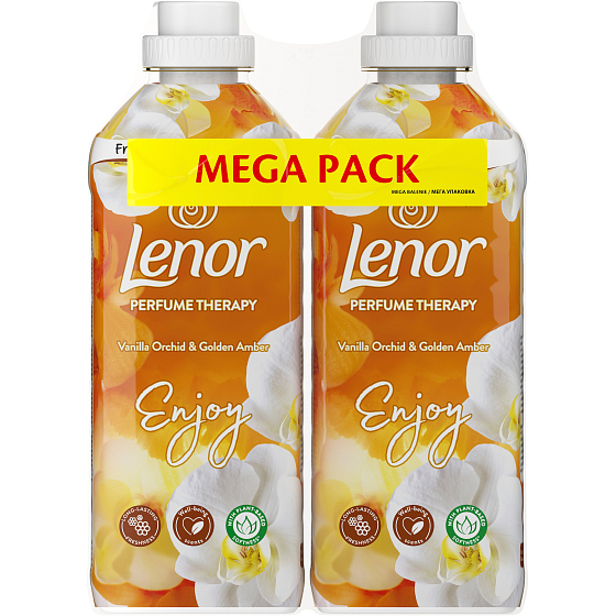 Lenor Orchidea Waniliowa i Złoty Bursztyn  orchidea, wanilia i bursztyn 2 x 37 prań, duopack