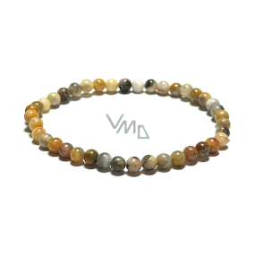 Achát Szalony elastyczny bransoletka naturalny kamień, kulka 4 mm / 19 cm, stabilność, energia, pewność siebie