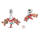 Wisiork Sterling Silver 925 Boże Narodzenie 3w1, Zawieszka do bransoletki Boże Narodzenie