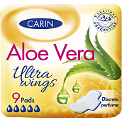 Carin Ultra Wings Aloe Vera wkładki z skrzydełkami, 9 sztuk