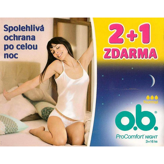 o.b. ProComfort Night Normal tampony 3 x 16 kusů