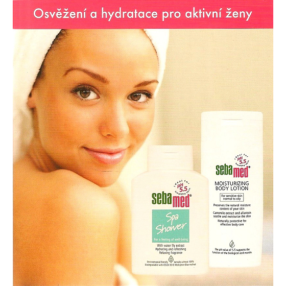 SebaMed Hydratační tělové mléko pro citlivou, normální a mastnou pokožku 200 ml + Spa Shower sprchový gel 200 ml, kosmetická sada