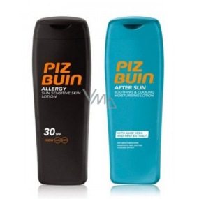 Piz Buin Allergy SPF30 mléko na opalování předchází vzniku sluneční alergie 200 ml + After Sun Tan Intensifyin hydratační mléko po opalování 200 ml