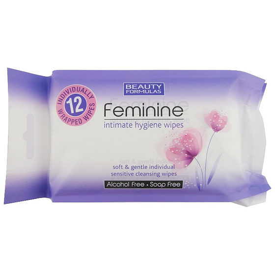Beauty Formulas Feminine vlhčené ubrousky pro intimní hygienu 12 kusů