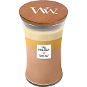 WoodWick Trilogy Golden Treats - Zlaté lahůdky vonná svíčka s dřevěným knotem a víčkem sklo velká 609 g