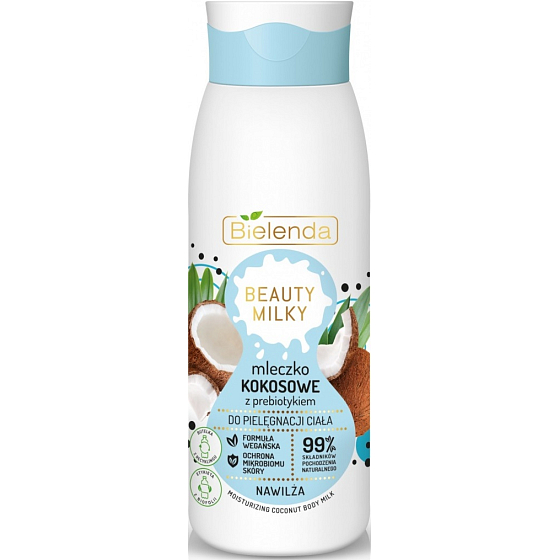 Bielenda Beauty Milky Kokosové mléko s probiotiky hydratační tělové mléko 400 ml