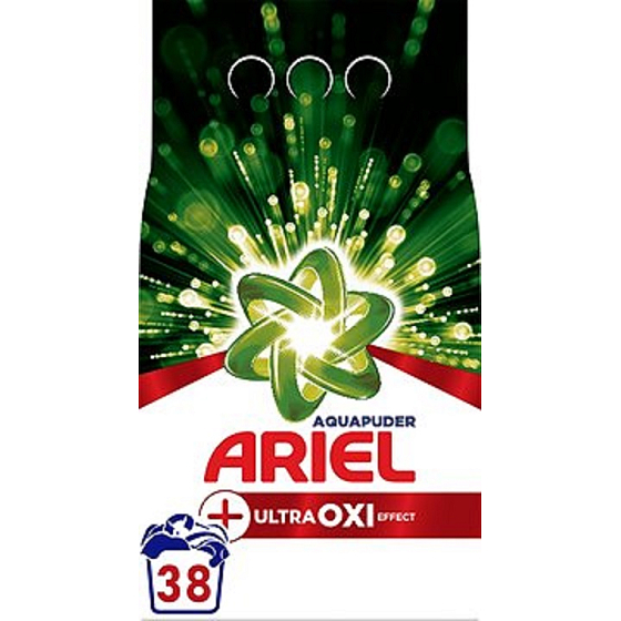 Ariel Aquapuder Ultra Oxi Effect prací prášek na bílé, barevné a černé prádlo 38 dávek 2,850 kg