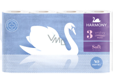 Harmony Soft biały nieperfumowany papier toaletowy 132 rolek 3 warstwowy 8 sztuk