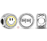 Zawieszka ze srebra próby 925 Talisman uśmiech iskrzący, koralik do bransoletki symbol