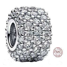 Zawieszka z srebra próby 925 Paw z cyrkonii, koralik na bransoletkę symbol Zawieszka z srebra próby 925 Paw z cyrkonii, koralik na bransoletkę symbol