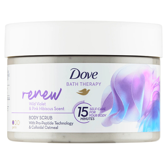 Dove Renew peeling do ciała o zapachu fiołka i różowego hibiskusa 295 ml