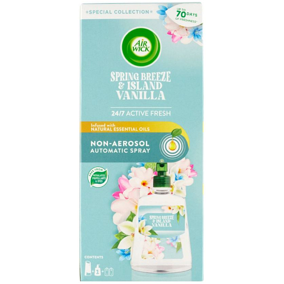 Air Wick Active Fresh Jarní vánek & Vanilka – automatický osvěžovač vzduchu s náplní, 228 ml“