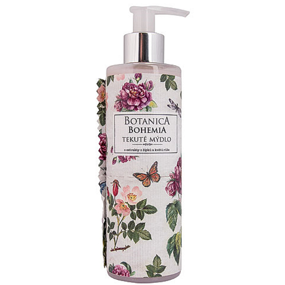 Bohemia Gifts Botanica Šípek a růže tekuté mýdlo dávkovač 250 ml