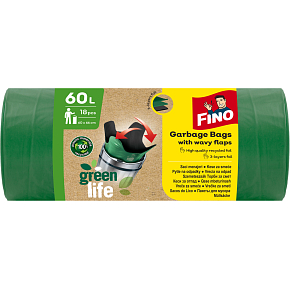 Fino Green Life worki na odpady z recyklowanego PE, 27 µ, 60 × 66 cm, 60 l, 18 sztuk