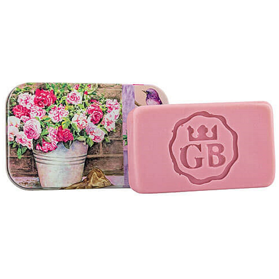 Bohemia Gifts Růže ručně vyráběné toaletní mýdlo s glycerinem v plechové krabičce 80 g