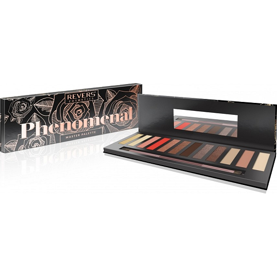 Revers Phenomenal 12-colour Paletka očních stínů 01 Phenomenal Black 9 g