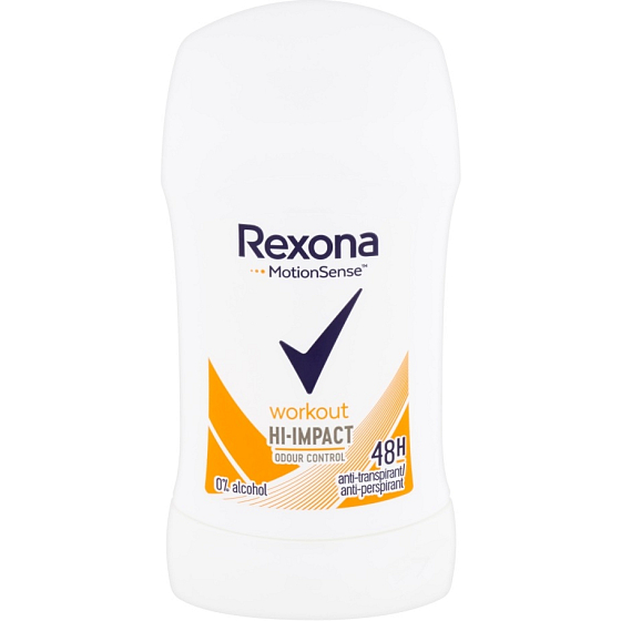 Rexona WorkOut Hi-Impact tuhý antiperspirant stick s 48hodinovým účinkem pro ženy 40 ml