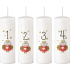 Emocio Adventní svíčka válec s čísly barevný potisk 40 x 120 mm 4 kusy