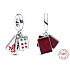 Charm Srebrny 925 Trzy kostki Mahjong 3w1, zawieszka na bransoletkę symbol