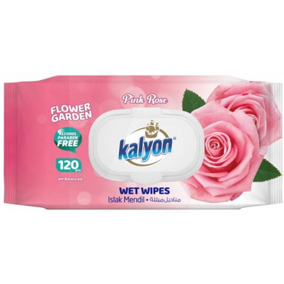 Kalyon Pink Rose - Růže vlhčené ubrousky 120 kusů