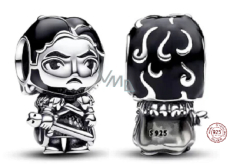 Zawieszka ze srebra próby 925 Gra o Tron Jon Snow, koralik do bransoletki, film