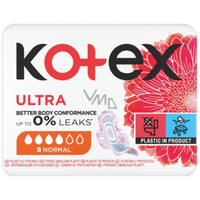 Kotex Ultra Normal dámské hygienické vložky s křidélky 8 kusů Kotex Ultra Normal dámské hygienické vložky s křidélky 8 kusů