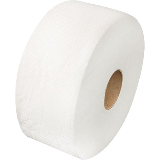 Jumbo 2-warstwowy papier toaletowy ekstra biały, szerokość rolki 190 mm, nawijanie rolki 120 m