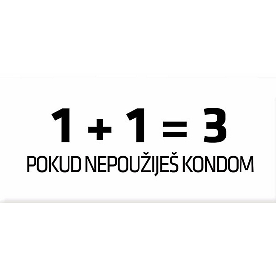 Bohemia Gifts Love Condoms dárkový kondom 1 plus 1 rovná se 3 1 kus