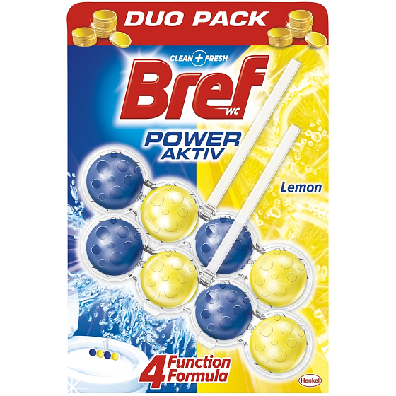 Bref Power Aktiv 4 Formula Lemon WC blok 2 x 51 g, duopack