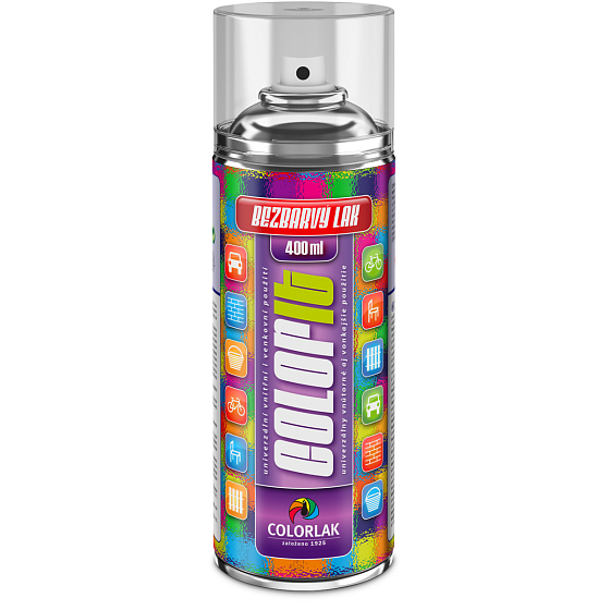 Colorlak Color It rychleschnoucí univerzální bezbarvý lak lesklý sprej 400 ml