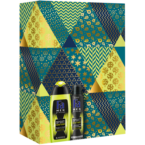 Fa Men Sport Energy Boost sprchový gel 250 ml + Men Sport Energy Boost antiperspirant sprej pro muže 150 ml, kosmetická sada