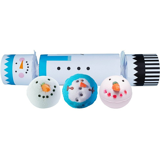 Bomb Cosmetics Frosty The Snowman Cracker šumivý balistik do koupele 3 x 160 g, kosmetická sada
