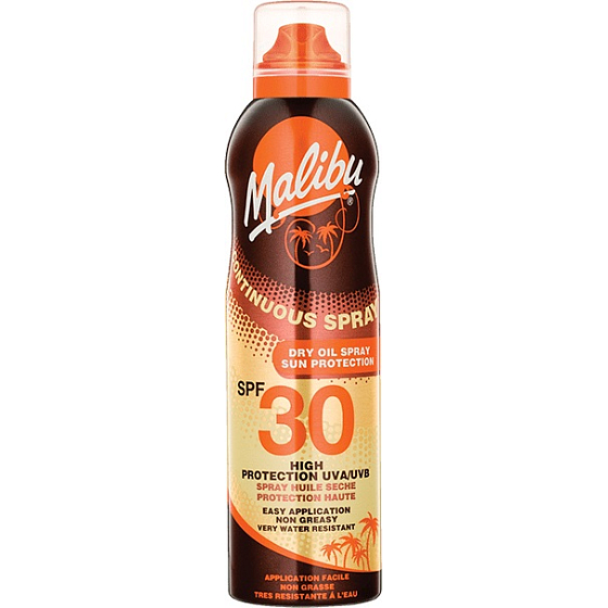 Malibu Dry Oil Spray SPF30 suchý olej na opalování 175 ml
