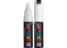 Posca Uniwersalny akrylowy marker z szerokim, zwężającym się końcówką 8 mm Biała PC-8K