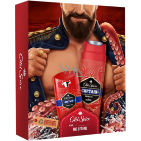 Old Spice Captain 2v1 sprchový gel a šampon 250 ml + antiperspirant deodorant stick 50 ml, kosmetická sada pro muže