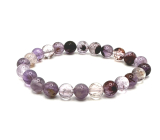Kwarc Fantomowy bransoletka elastyczna, naturalny kamień kuleczka 8 mm / 16 - 17 cm, doskonały leczyciel