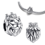 Charm Srebrny Lew Królewski, zawieszka na bransoletkę symbol
