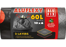 Alufix worki na odpady, zaciskowe, 33µ , 64 x 69 cm, 60 l, 10 szt.