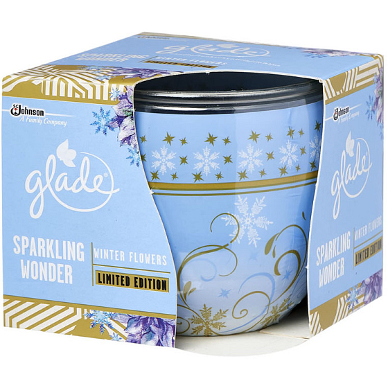 Glade by Brise Sparkling Wonder Winter Flowers vonná svíčka ve skle, doba hoření až 30 hodin 120 g