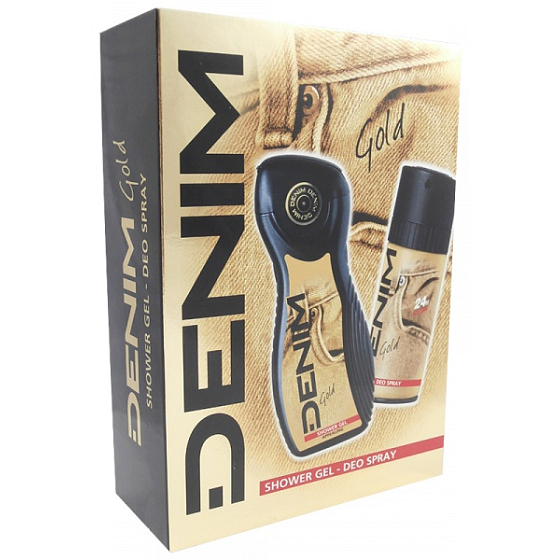 Denim Gold sprchový gel pro muže 250 ml + deodorant sprej 150 ml, kosmetická sada