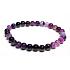 Achát purpurový náramek elastický přírodní kámen, kulička 6 mm / 16 - 17 cm, klid - ochrana - síla - harmonie
