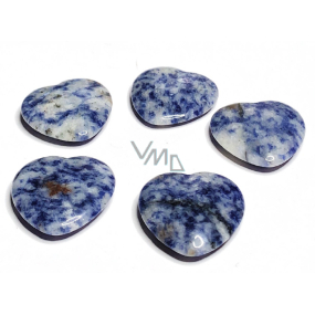 Sodalit Hmatka, lewy kamień w kształcie serca naturalny kamień 3 cm 1 sztuka, kamień komunikacji