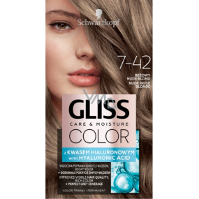 Schwarzkopf Gliss Color farba do włosów 7-42 Naturalny jasny blond 2 x 60 ml