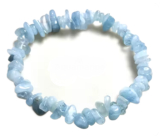 Akwamarynowy bransoletka elastyczna cięta naturalny kamień 19 cm, symbol sprawiedliwości