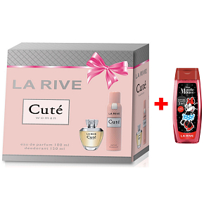 LA RIVE CUTÉ woda perfumowana 100 ml + dezodorant w sprayu 150 ml, zestaw prezentowy dla kobiet + Żel pod prysznic La Rive 2w1 Minie 250 ml W BONUSIE