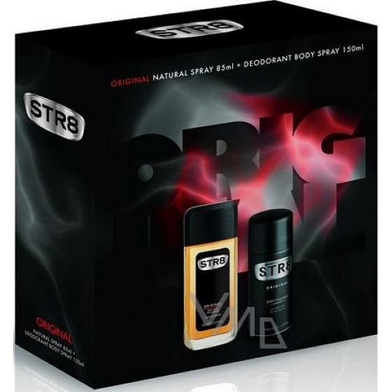 Str8 Original parfémovaný deodorant sklo pro muže 85 ml + deodorant sprej 150 ml, kosmetická sada