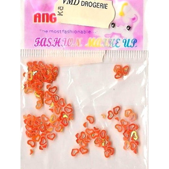 Angel Ozdoby na nehty srdíčka prázdné oranžové 1 balení